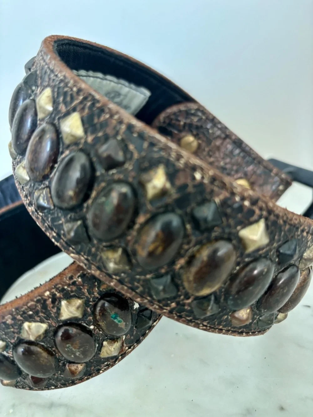 Authentic Vintage studded Rock n Roll Belts, real bread spots